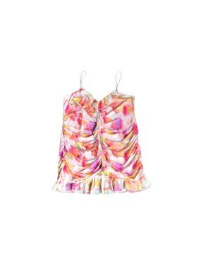 NWT PrettyLittleThing Pink Floral Frill Dress